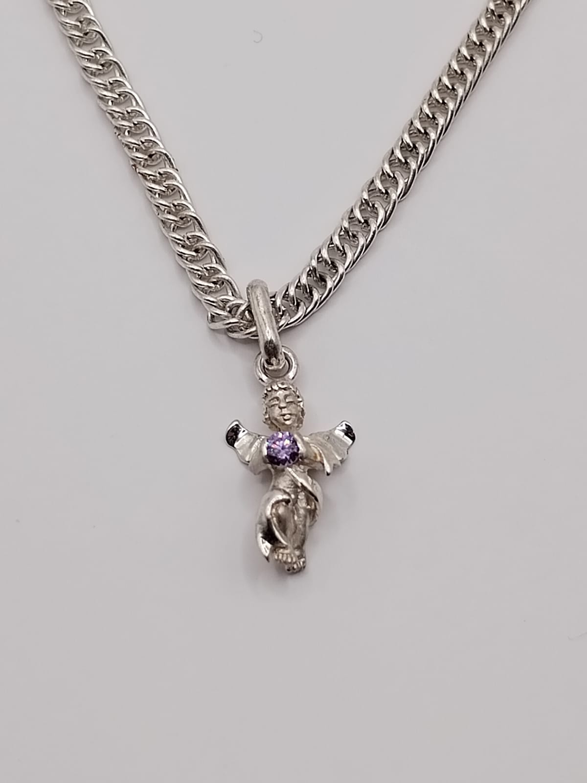 Dije especial de ángel con Piedra morada - Imagen 3